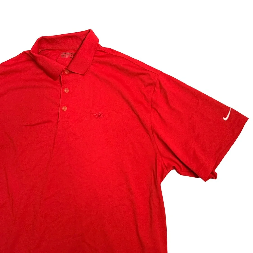 Disney Nike‎ Golf Polo Shirt Red Dri Fit Men's XXL Short Sleeve Performance Golf